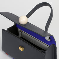 Mini Trapezoid Satchel Bag with Strap • Black