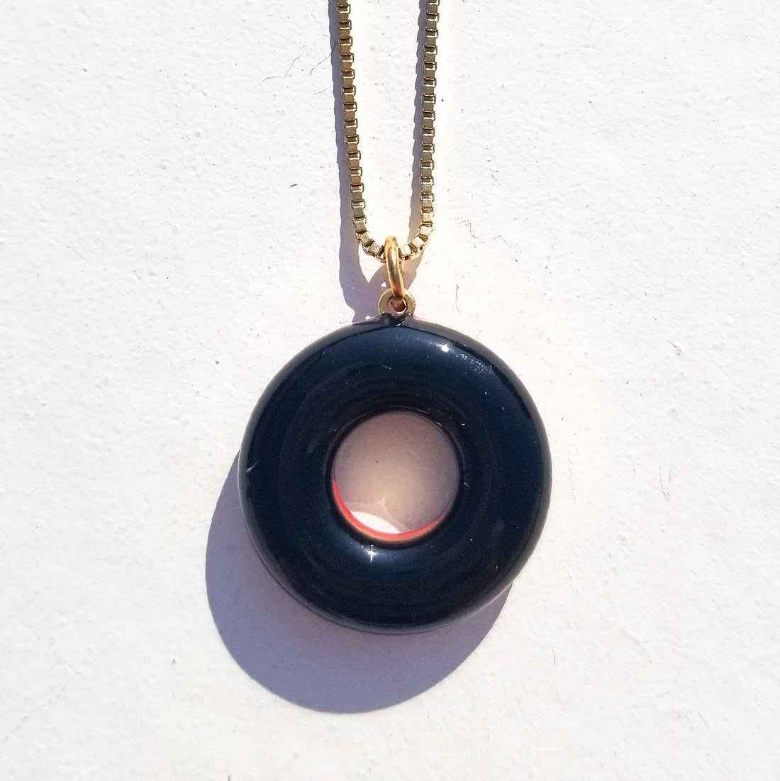 Donut Necklace • Black & Maroon