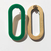 Oval Earrings • Green Acrylic