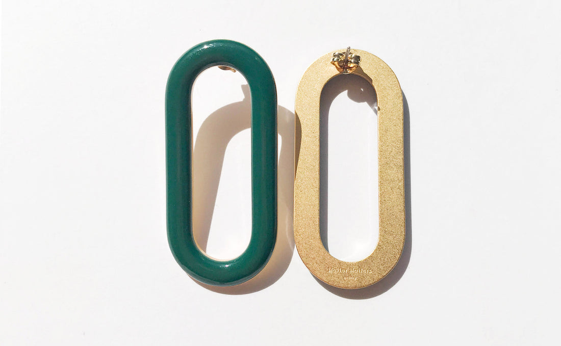 Oval Earrings • Green