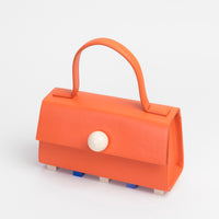 Mini Trapezoid Satchel Bag with Strap • Orange